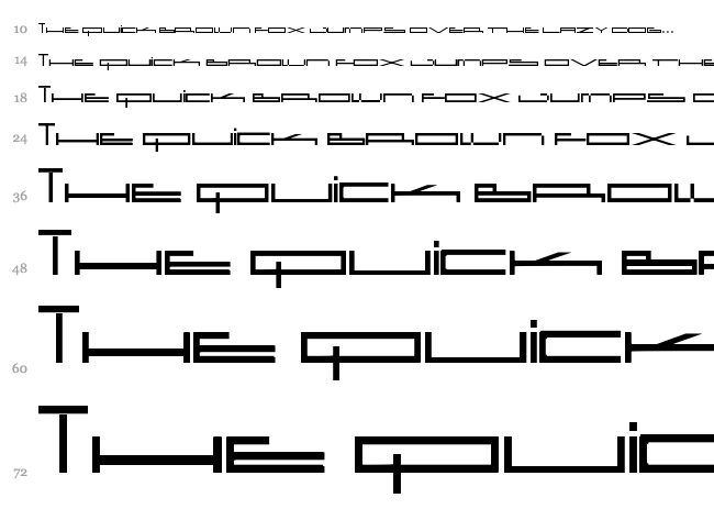 Wide Square font waterfall